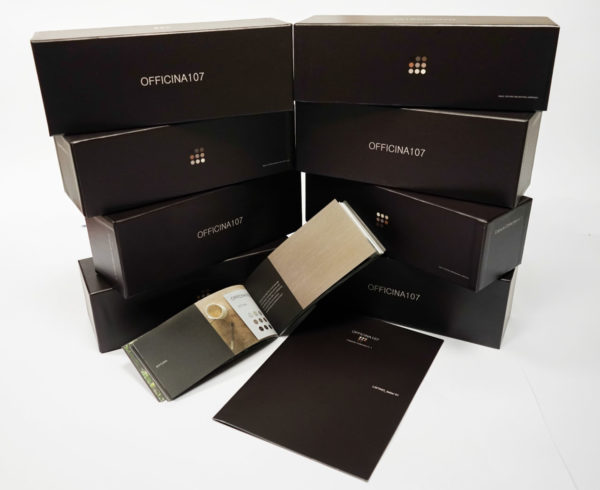 Officina 107 - Catalogo commerciale e scatola prodotti